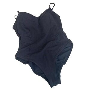 Bond-Eye One Piece Bikini Swim Suit XS Black Adjustable Built-In Bra Backless